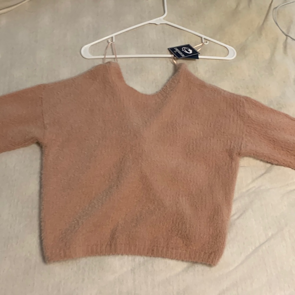 Fuzzy Long Sleeve Sweater Hollister